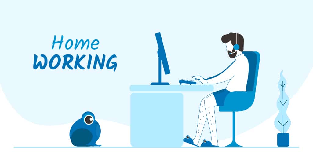 Home working frostyfroggs illustration